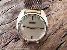 Load image into Gallery viewer, Bulova Lightly Straited Dial, Black/Gold Hands with Original Box, NOS, Manual, 34x40mm