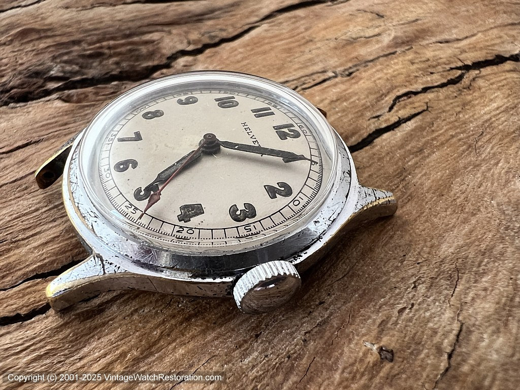 Helvetia Military with Perfect Original Dial, Manual, 31mm