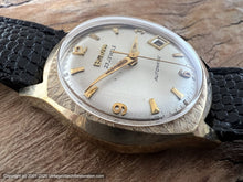 Load image into Gallery viewer, Bulova 23 Jewel Pearl White Dial in Stunning Gold Textured Bezel Case with Date, Automatic, 32.5x38mm