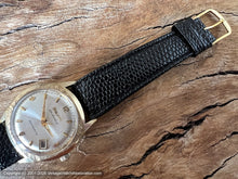 Load image into Gallery viewer, Bulova 23 Jewel Pearl White Dial in Stunning Gold Textured Bezel Case with Date, Automatic, 32.5x38mm