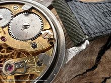 Load image into Gallery viewer, Longines Military Style with Lumed Numbers and Cool Dial Patina, Manual, 33.5mm