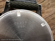 Load image into Gallery viewer, Longines Military Style with Lumed Numbers and Cool Dial Patina, Manual, 33.5mm