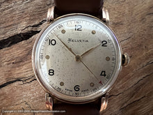 Load image into Gallery viewer, Helvetia Military Style 9K Rose Gold Case with Lovely Light Patina Oyster Dial, Manual, 31.5mm