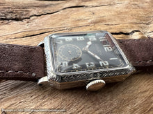 Load image into Gallery viewer, Gruen Black Dial White Gold Filled Rectangular Case with Super Decorative Design, Manual, 24.5x35mm