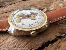 Load image into Gallery viewer, Timex Mickey Mouse in Bold Gold Filled C-Style Case , Electric, Large 36mm