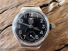 Load image into Gallery viewer, Elgin USA 'Pershing' Black Porcelain Dial & Sterling Silver Case, Manual, 31mm