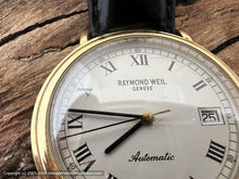 Load image into Gallery viewer, Raymond Weil Stellar White Dial with Black Roman Numbers, See Through Back, Automatic, Large 36.5mm