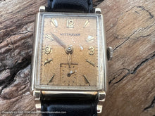 Load image into Gallery viewer, Wittnauer Golden Patina Dial in Rounded Rectangular Case, Manual, 24x37mm