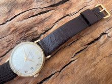 Load image into Gallery viewer, Elgin German-Made 'Sportsman' NOS Silver Sunburst Dial with Date and Original Presentation Box, Manual, Large 34mm