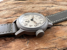 Load image into Gallery viewer, Elgin US Military Perfect NOS Silver Dial with Amber Numbers and Flat Matte Gray Case, Manual, 32mm