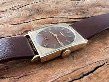 Load image into Gallery viewer, Longines Rusty-Brown Oval Dial in a Brushed Golden Rectangular Case, Manual, 24x37mm