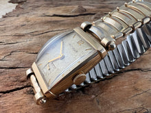 Load image into Gallery viewer, Wittnauer with Softly Crazed Parchment Patina Dial in Rectangular Case with Bold Lugs, Manual, 23x40mm