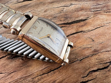 Load image into Gallery viewer, Wittnauer with Softly Crazed Parchment Patina Dial in Rectangular Case with Bold Lugs, Manual, 23x40mm