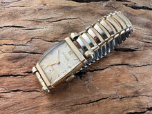 Load image into Gallery viewer, Wittnauer with Softly Crazed Parchment Patina Dial in Rectangular Case with Bold Lugs, Manual, 23x40mm