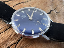 Load image into Gallery viewer, Helbros Stunning Blue Dial with Raised Reflective Crystal Hour Markers, Manual, 34mm