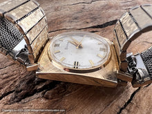 Load image into Gallery viewer, Bulova Oval Dial with Beautiful Textured Rectangular Case and Matching Bracelet, Manual, 28x26.5mm