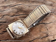 Load image into Gallery viewer, Bulova Oval Dial with Beautiful Textured Rectangular Case and Matching Bracelet, Manual, 28x26.5mm