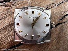 Load image into Gallery viewer, Bulova Oval Dial with Beautiful Textured Rectangular Case and Matching Bracelet, Manual, 28x26.5mm