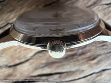 Load image into Gallery viewer, Benrus Silver Linen Dial with Gold Deco Numbers, Manual, 34.5mm