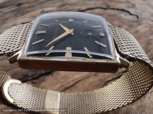 Load image into Gallery viewer, Bulova Black Dial in Square Case with Elegant Golden 'Champion' Bracelet, Manual, 26x26mm