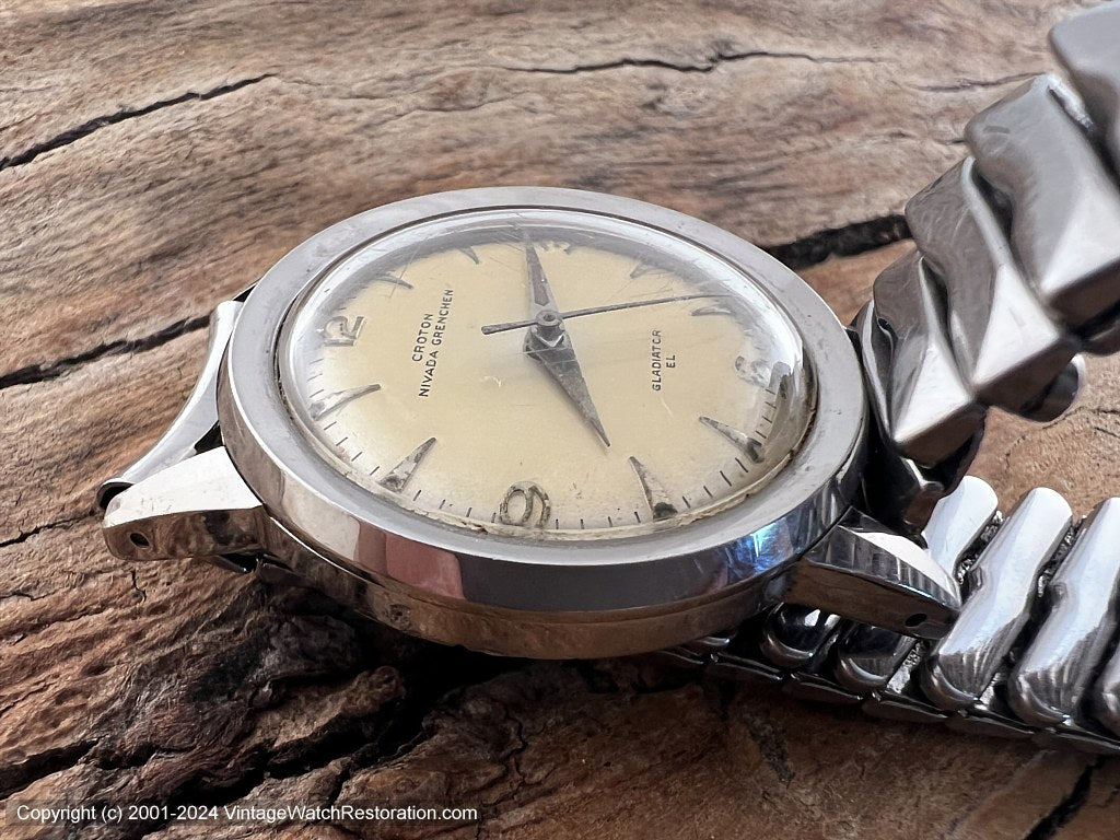 Croton Nivada Grenchen 'Gladiator EL' Light Golden Dial, Automatic