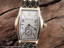 Load image into Gallery viewer, Bulova 1937 'American Clipper' Stepped Case with Lovely Bracelet, Manual, 26x36.5mm