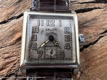 Load image into Gallery viewer, Gruen Original Silver Dial with Large Numbers in Square Case, Manual, 26x33.5mm