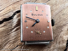 Load image into Gallery viewer, Bulova Copper Dial, Steel Blue Hands and Curved Crystal, Manual, 21.5x38.5