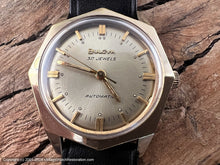 Load image into Gallery viewer, Bulova 30 Jewels Gold Dial in Octagonal Case, Automatic, 34x34mm