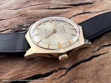 Load image into Gallery viewer, Bulova 30 Jewels Gold Dial in Octagonal Case, Automatic, 34x34mm
