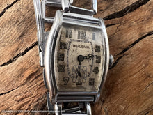 Load image into Gallery viewer, Bulova c.1932 in Tonneau Clam Case with Original Metal Bracelet, Manual, 26.5x36.5mm