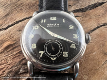 Load image into Gallery viewer, Gruen Veri-Thin Black Dial Military Style with Green Lume and Original Box, Manual, 33mm
