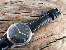Load image into Gallery viewer, Girard-Perregaux Black Dial with "Cat Whisker" Markers, Manual, Very Large 37mm