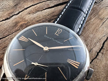 Load image into Gallery viewer, Girard-Perregaux Black Dial with "Cat Whisker" Markers, Manual, Very Large 37mm