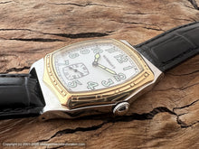 Load image into Gallery viewer, Waterman's Large Gold & Stainless with Green Lumed Numbers, Quartz, Huge 36.5x48mm