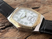 Load image into Gallery viewer, Waterman's Large Gold & Stainless with Green Lumed Numbers, Quartz, Huge 36.5x48mm
