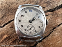 Load image into Gallery viewer, Swiss Military WWI Era Textured Sunburst Dial Square Tonneau Case, Manual, 28.5mm
