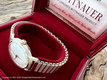 Load image into Gallery viewer, Wittnauer Coin Edge Case with Pie Pan Dial and Original Presentation Box, Manual, 33.5mm