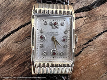 Load image into Gallery viewer, Gruen with a Jolly Jeweled Dial and Decorative Rectangular Case, Manual, 22x38mm