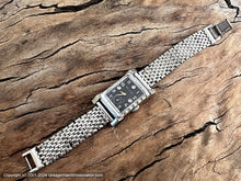 Load image into Gallery viewer, Bulova Black Dial Gold Numerals with 'Diamonds' and Decorative Rectangular Case, Manual, 21.5x37.5xmm