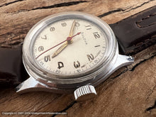 Load image into Gallery viewer, Bulova Original Pearl White Military Style Dial with Red Sweep Hand, Manual, 30mm