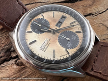 Load image into Gallery viewer, Seiko 6138-8020 Panda Dial with Golden Patina, Day-Date Quickset, Automatic Chronograph, Huge 41mm