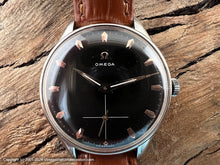 Load image into Gallery viewer, Omega Black Dial with Raised Gold Markers, Cal 266, Manual, Huge 38mm