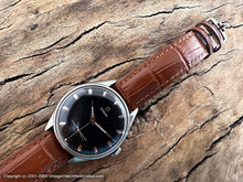 Load image into Gallery viewer, Omega Black Dial with Raised Gold Markers, Cal 266, Manual, Huge 38mm