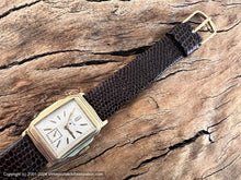 Load image into Gallery viewer, Elgin Cream Dial in Stepped Out Rectangular Gold Filled Case, Manual, 25.5x37mm