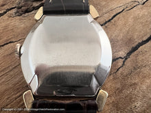 Load image into Gallery viewer, Helbros Silver and Oyster Dial with Gold Applied Numbers/Markers, Manual, 28x36mm