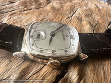 Load image into Gallery viewer, Helbros Silver and Oyster Dial with Gold Applied Numbers/Markers, Manual, 28x36mm