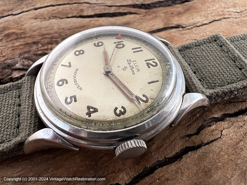 Elgin DeLuxe Shockmaster Two-Tone Military Style Dial