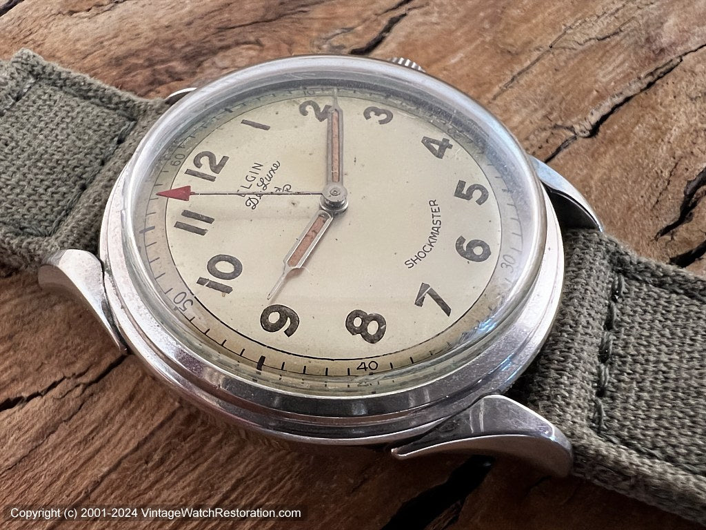 Elgin DeLuxe Shockmaster Two-Tone Military Style Dial
