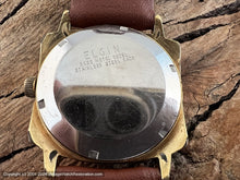 Load image into Gallery viewer, Elgin Sunburst Silver Dial, Hefty Gold Squared Case with Curved Top and Bottom, Date, Automatic, 31.5x31.5mm